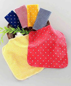 Babyhug Wash Cloths Multi Print Pack of 6 - Multicolor