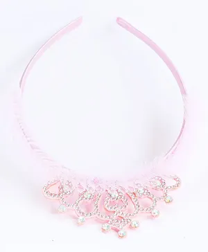Pihoo Studded Crown Detailing Hair Band - Light Pink