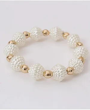 Pihoo Carved & Cut Pearls Bracelet - Off White