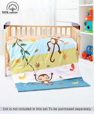 Babyhug Cotton Quilt Monkey Print - Multicolor