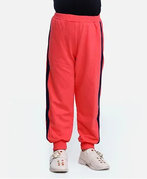 Lilpicks Couture Solid Full Length Side Tape Jogger - Coral