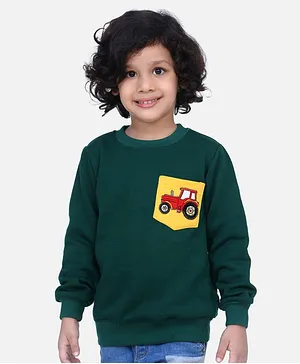 Lilpicks Couture Full Sleeves Vehicle Patch Sweatshirt - Green