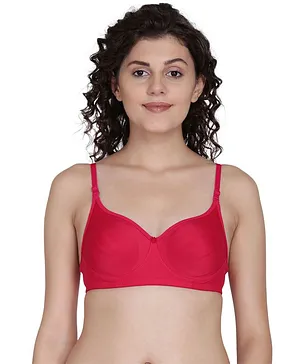 Fashiol Semi Padded Thick Layered For Extra Support Fit Bra - Hot Pink