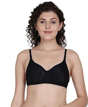 Fashiol Semi Padded Thick Layered For Extra Support Fit Bra - Black