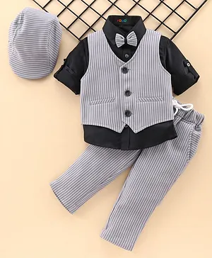 Robo Fry Full Sleeves 4 Piece Party Suit  - Grey