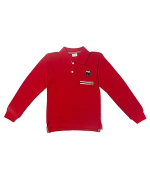 RAINE AND JAINE Pocket Patch Long Sleeves Polo Tee - Red