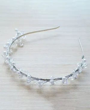 Pretty Ponytails Crystal Pearl Hair Band - White