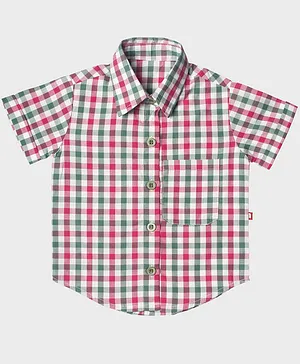 Nino Bambino Half Sleeves Organic Cotton Checked Shirt - Multi Color