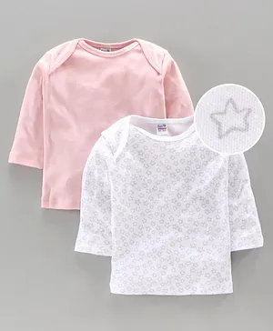Ben Benny Full Sleeves Vests Star Print Pack of 2 - Pink White