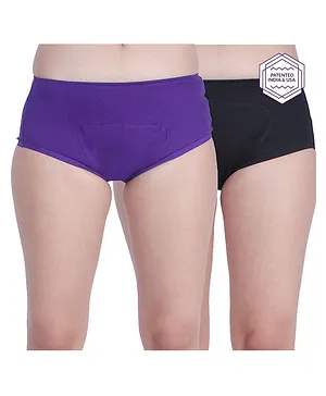 Adira Pack Of 2 Period Panties - Black Purple