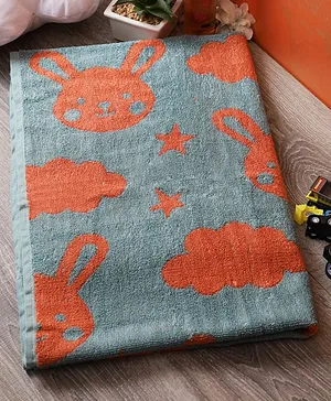 Softweave Bamboo Terry Towel Bunny & Star Design - Orange