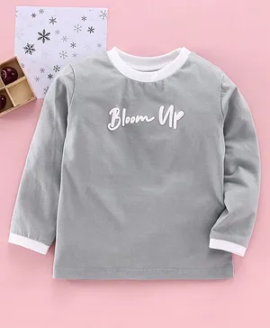 Bloom Up Full Sleeves T-Shirt Bloom Up Print - Grey