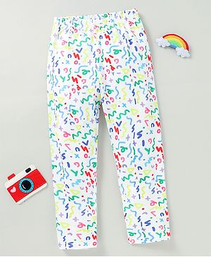 Kookie Kids Full Length Printed Leggings - White