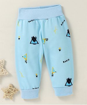 Kookie Kids Full Length Printed Lounge Pant - Light Blue