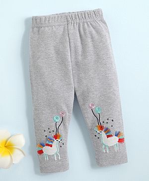 Kookie Kids Full Length Leggings Horse Patch - Grey