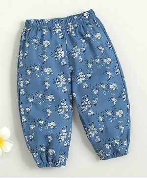 Kookie Kids Full Length Lounge Pants Floral Print - Blue