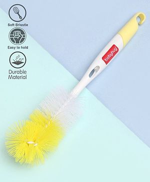 Babyhug Bottle & Nipple Cleaning Brush - Yellow White