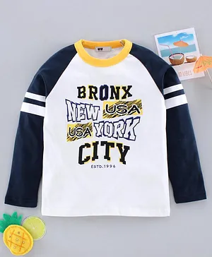 Kookie Kids Full Sleeves Tee Text Print - Blue