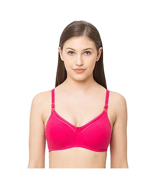 MomToBe Solid Colour Full Cup Padded Maternity Bra - Pink