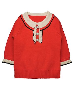 Kookie Kids Full Sleeves Pullover Sweater - Red