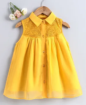 Soul Fairy Sleeveless Lace Detailing Top - Yellow