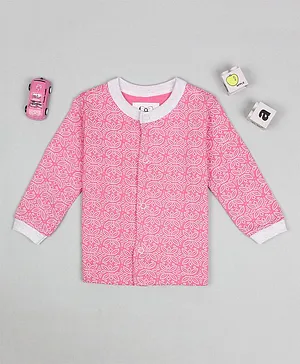 Flenza Full Sleeves Printed T-Shirt - Pink