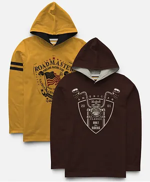 Hellcat Printed Full Sleeves Pack Of 2 Tee - Multi Color