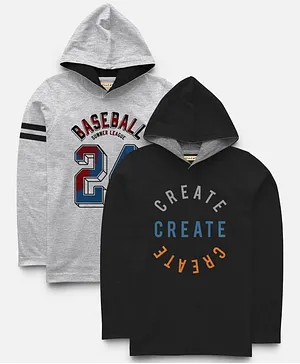 Hellcat Create Printed Full Sleeves Pack Of 2 Tee - Multi Color
