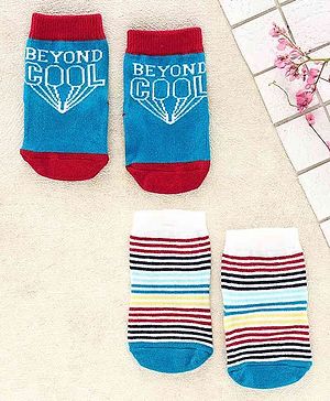 Cutewalk By Babyhug Anti Bacterial Ankle Length Socks Pack o 2 - Multicolor