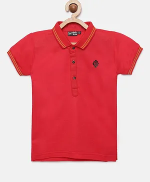 Actuel Short Sleeves Solid Polo T-Shirt - Red