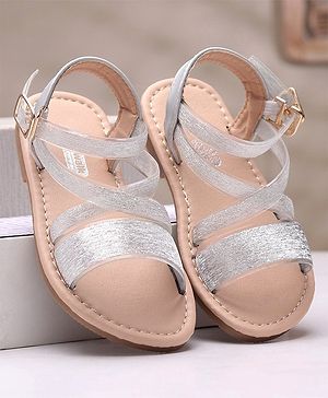 Cute Walk by Babyhug Party Wear Sandals - Silver