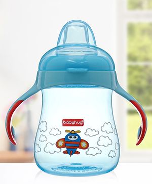 Babyhug Twin Handle Training Soft Spout Cup Blue - 250 ml - 250 ml Blue
