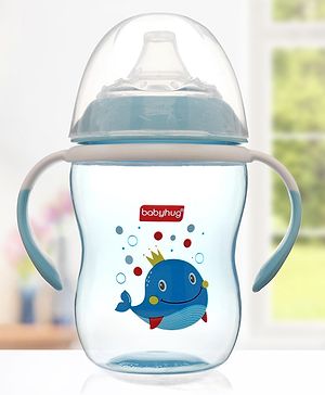 Babyhug Twin Handle Training Soft Spout Cup Blue - 250 ml - 250 ml Blue