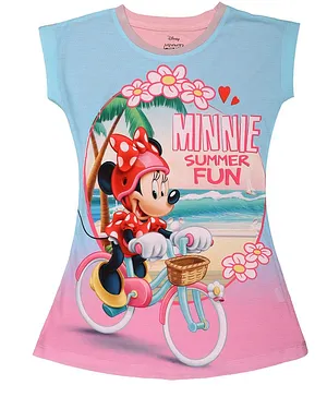 Disney By Crossroads Short Sleeves Minnie Printed Dress - Pink