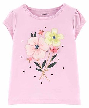 Carters Floral Jersey Top -...