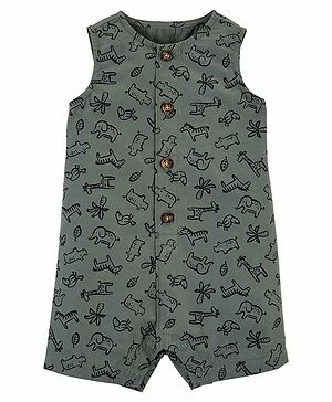 Carter's Animals Jersey Romper - Green