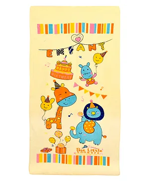 The Little Lookers 100% Cotton Printed Towel - Light Yellow ( Print May Vary )