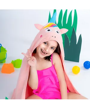 Rabitat Hooded Towel Unicorn Design - Pink