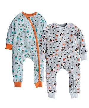 Kadam Baby Pack Of 2 Full Sleeves Ice Cream Print Bodysuit - Grey