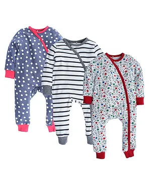 Kadam Baby Pack Of 3 Full Sleeves Striped Bodysuit - Multi