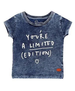 GJ BABY Short Sleeves Limited Edition Printed Tee - Blue
