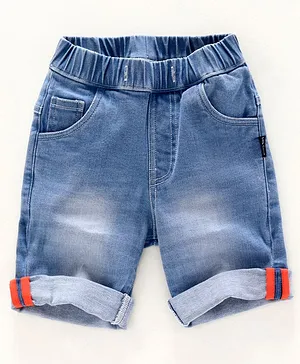 Little Carrot Solid Colour Denim Shorts - Blue