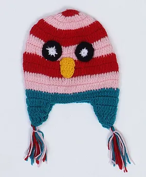 USHA ENTERPRISES Striped & Eyes Applique Cap - Multi Colour