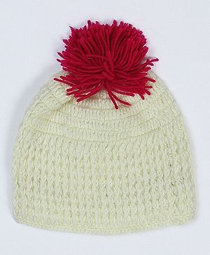 USHA ENTERPRISES Pom Pom Detailing Cap - Lemon Yellow