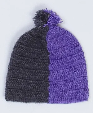 USHA ENTERPRISES Colour Block Cap - Purple & Black