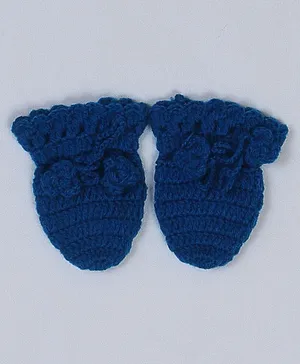 USHA ENTERPRISES Flower Pattern Mittens - Blue