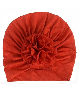 Syga Turban Flower Style Photography Cap Orange - Circumference 36 to 55 cm 