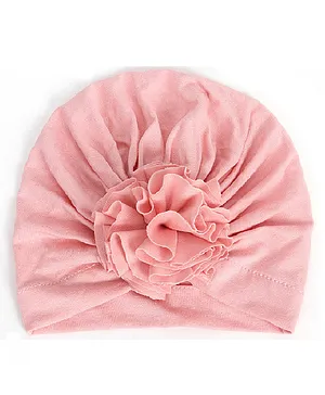 Syga Turban Flower Style Photography Cap Pink - Circumference 36 to 55 cm 