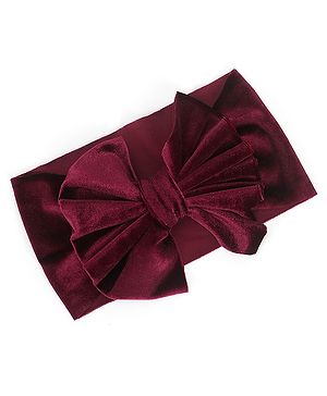 Syga Velvet Bow Shape Head Band - Maroon