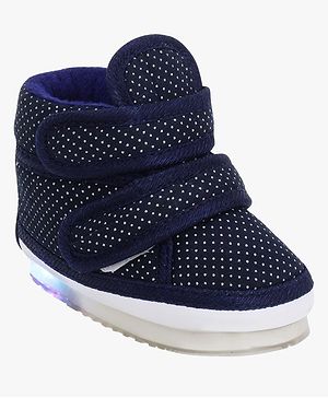 Chiu Dots Print LED Light Chu Chu Musical Sound Booties - Blue